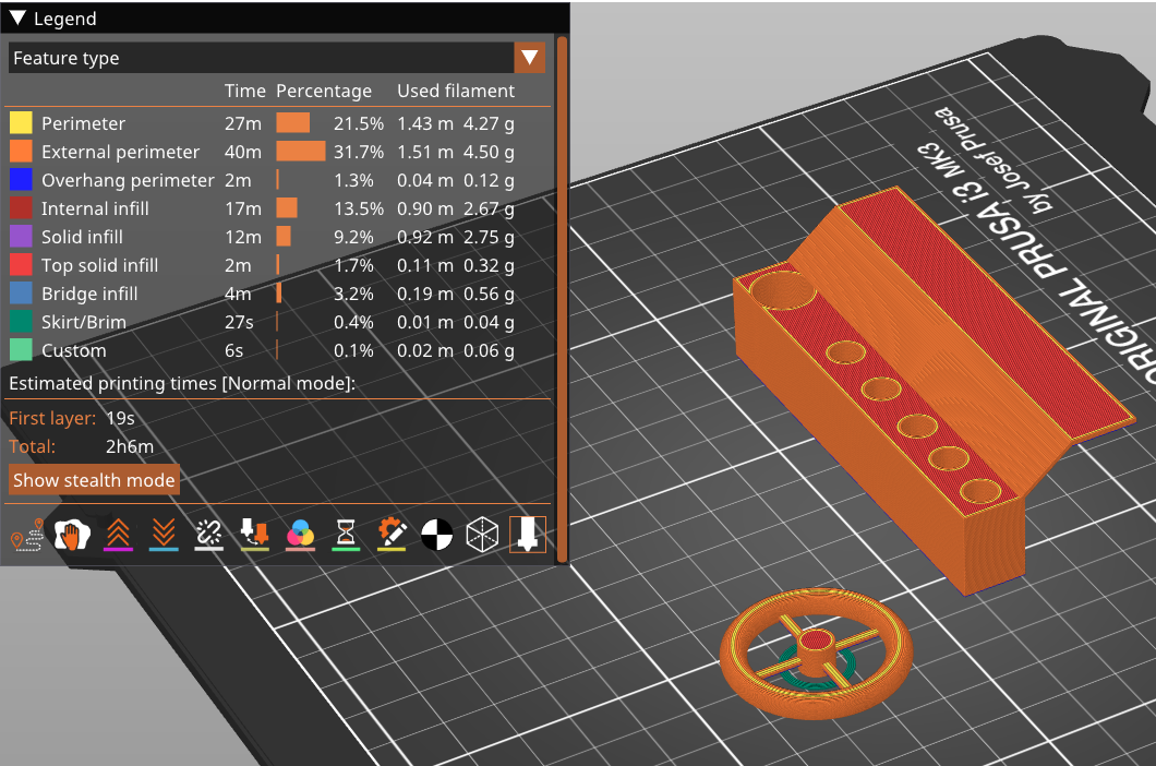 Printer bed layout for the sensor housings