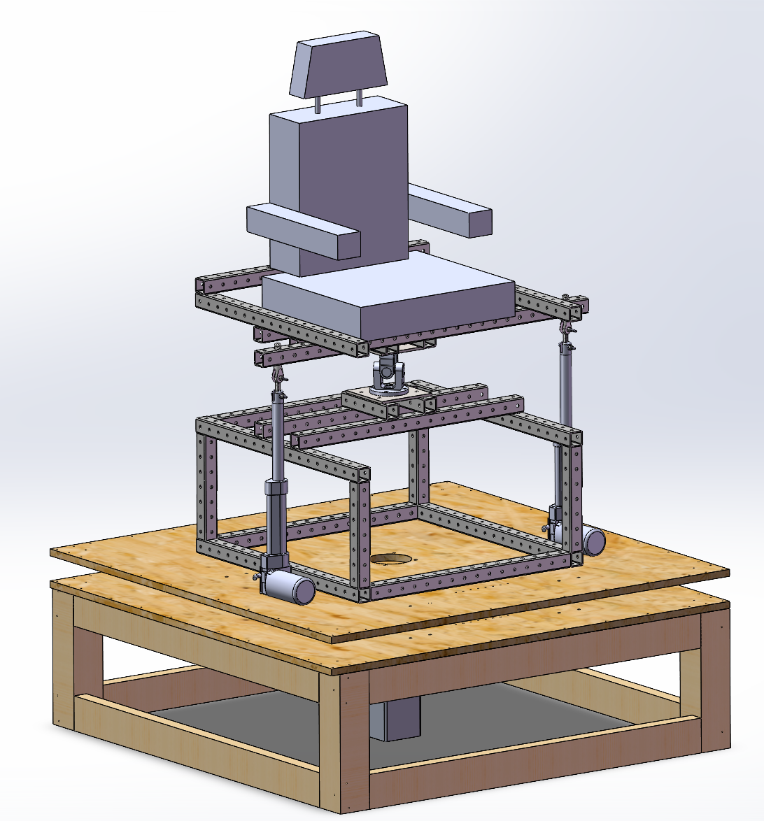 SolidWorks assembly of the motion simulator platform